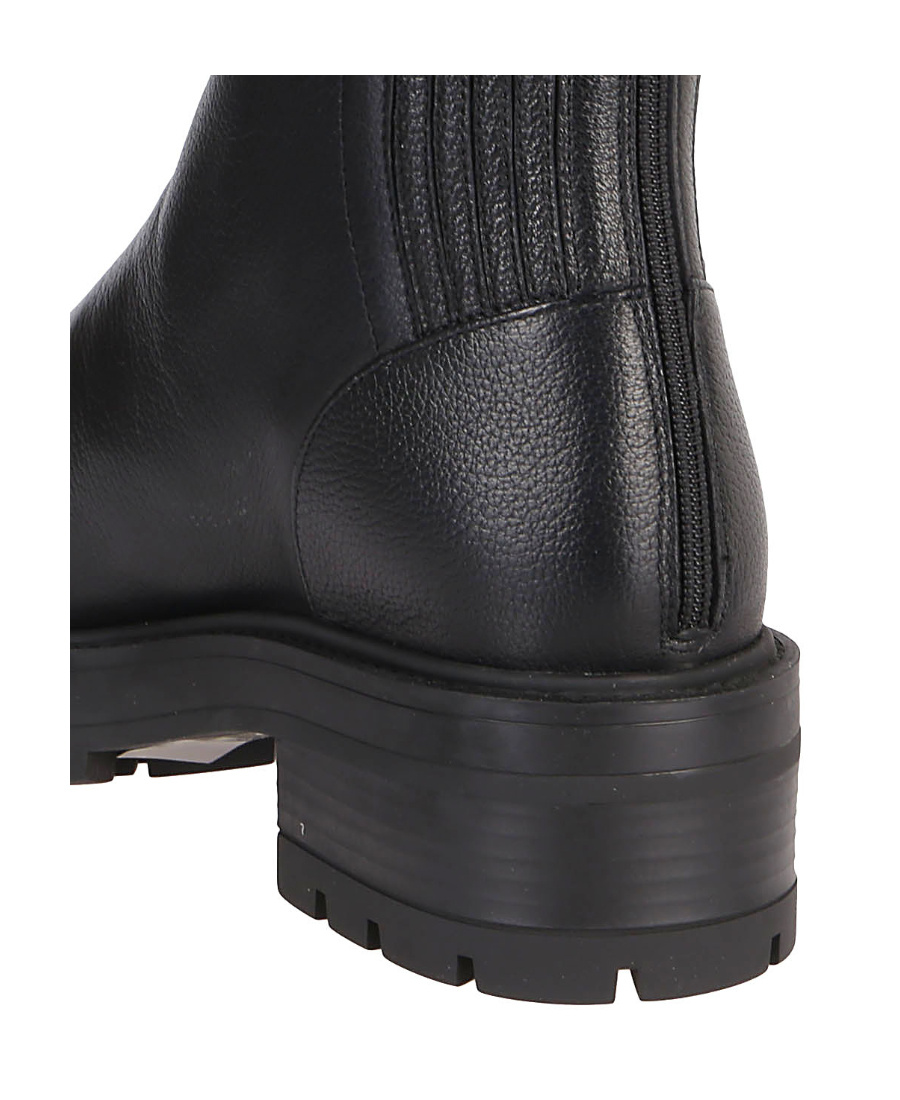 Aquazzura Womens Black Saint Honore Platform-sole Leather-blend Ankle Boots In Multi