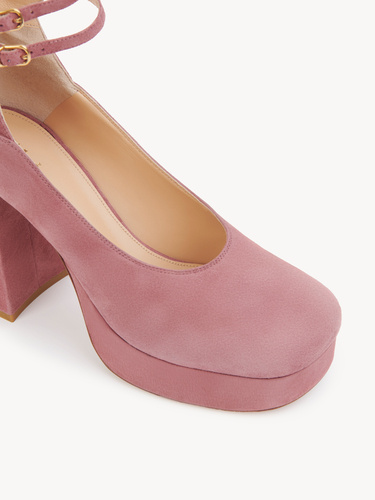 Chloé 100mm Triple-buckle Platform Pumps In Pink