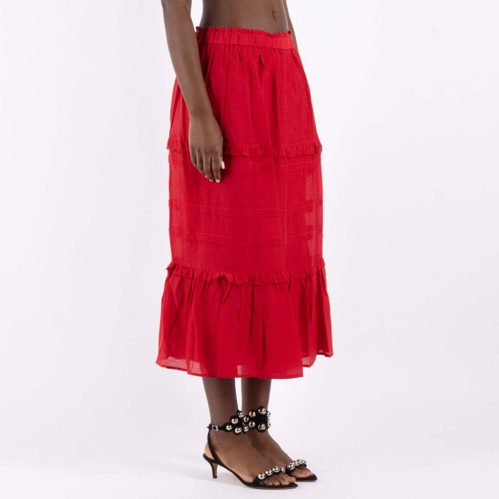 Isabel Marant Étoile Diya Elasticated Waistband Skirt In Red