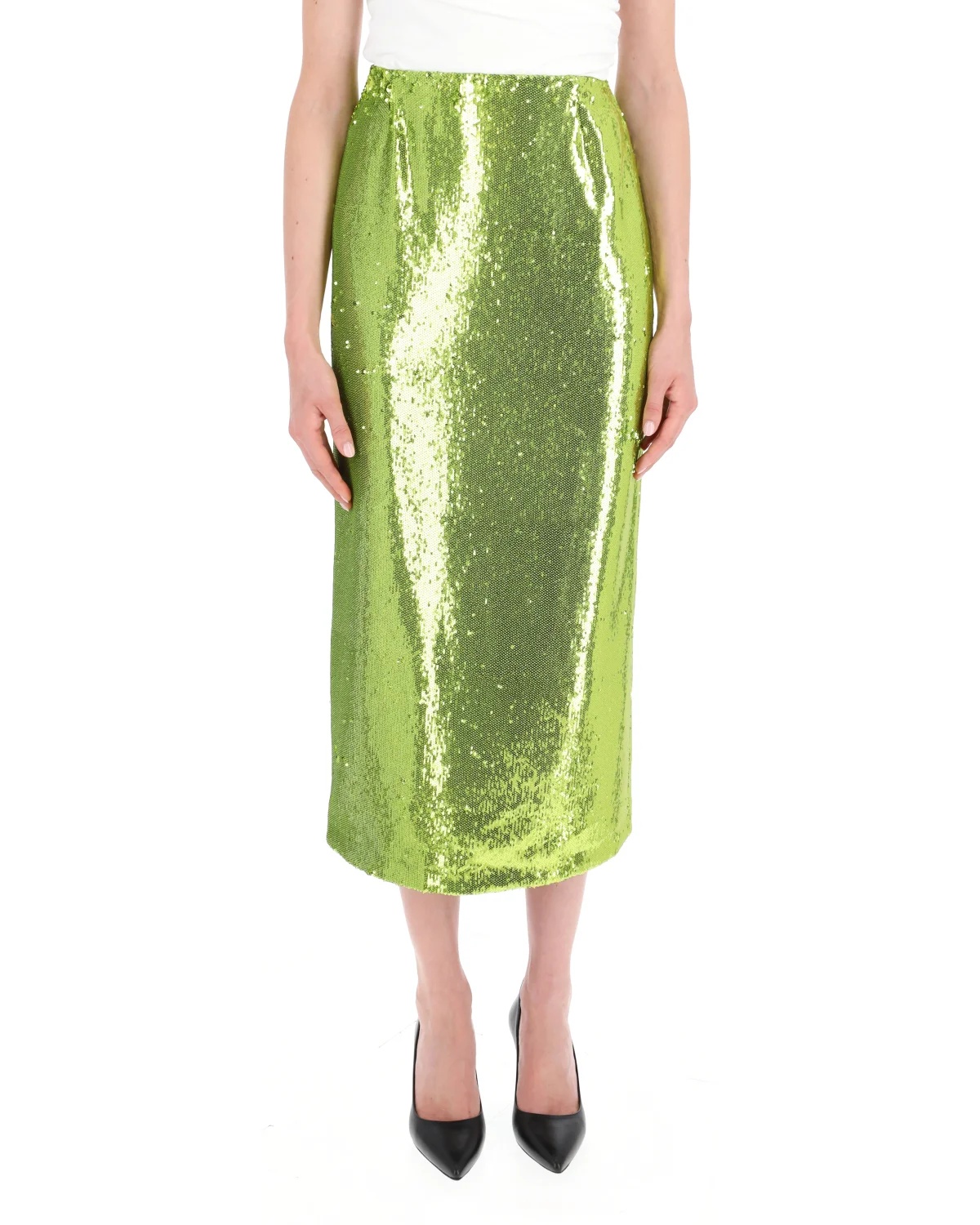 Philosophy Di Lorenzo Serafini Sequined Straight Hem Skirt In Green