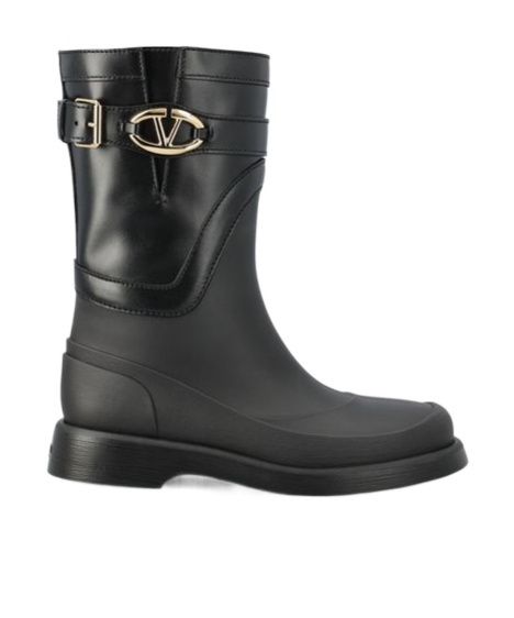 Valentino Rain Boots With Vlogo, The Bold Edition In Black