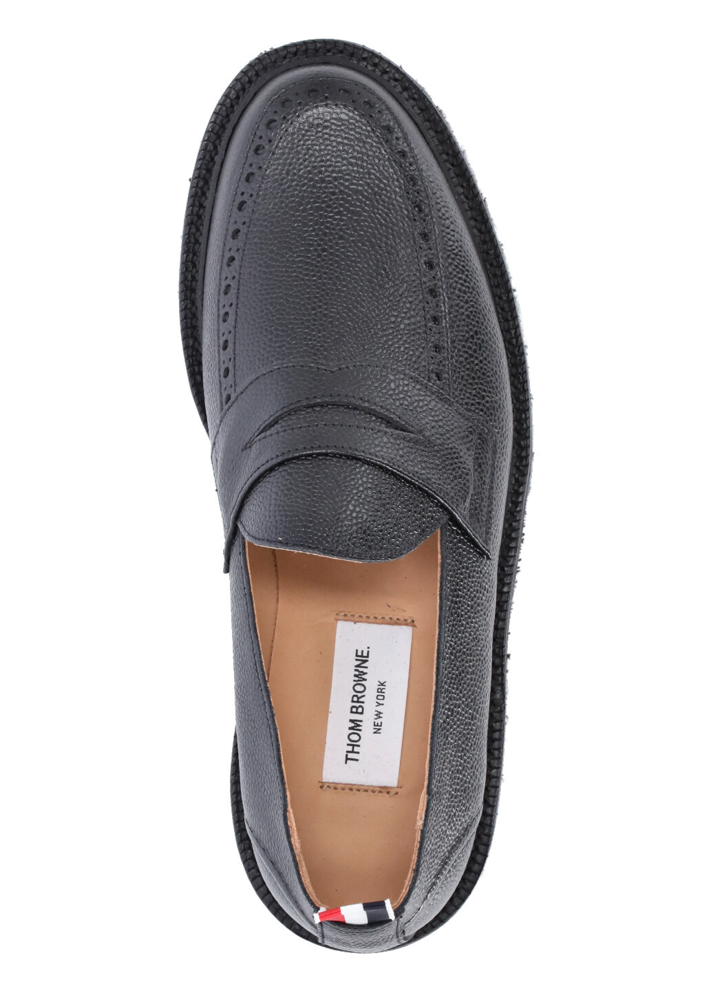 Thom Browne Grosgrain-loop Round-toe Loafers In Black