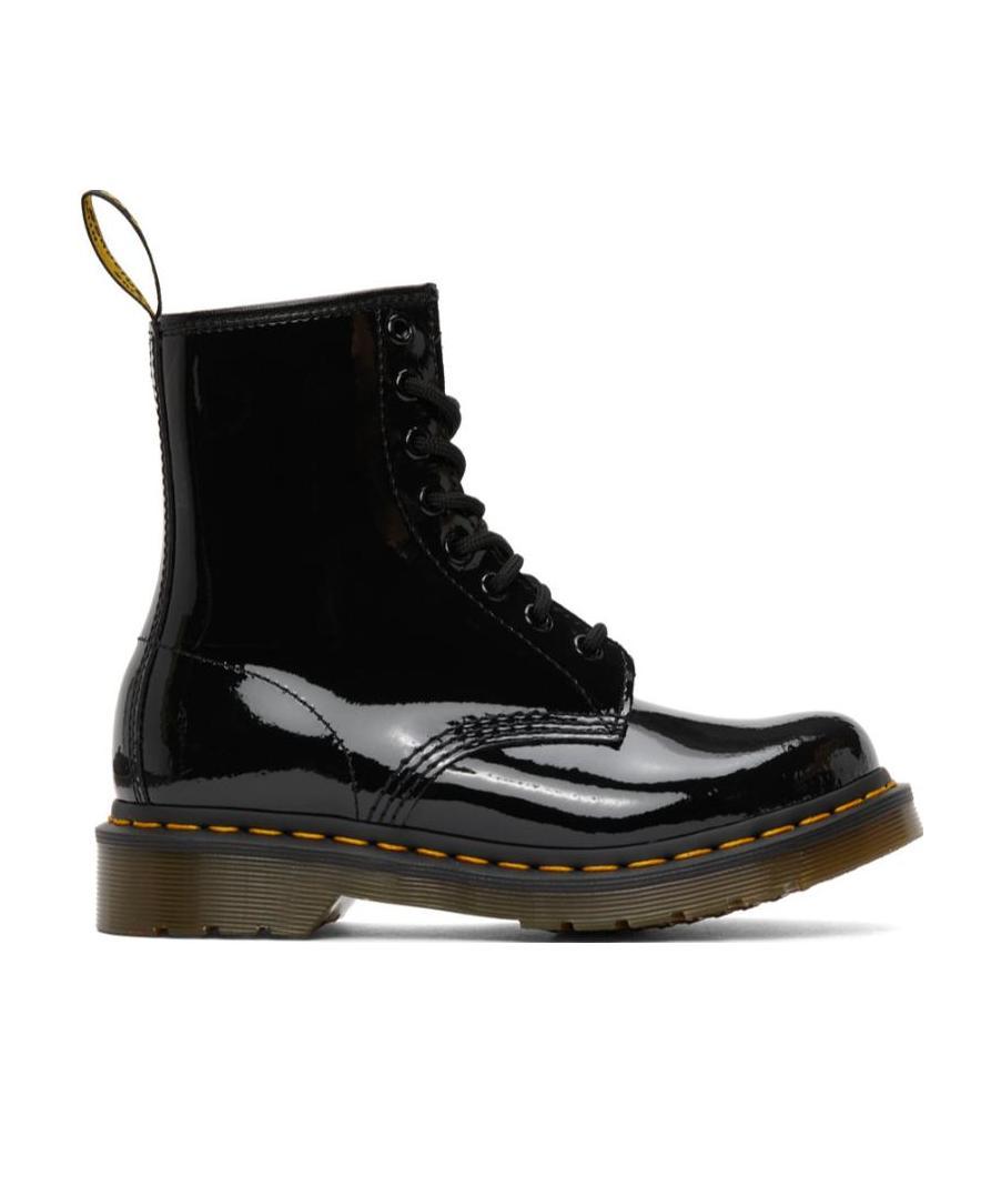 Dr. Martens' Round Head Lace-up Boots In Black