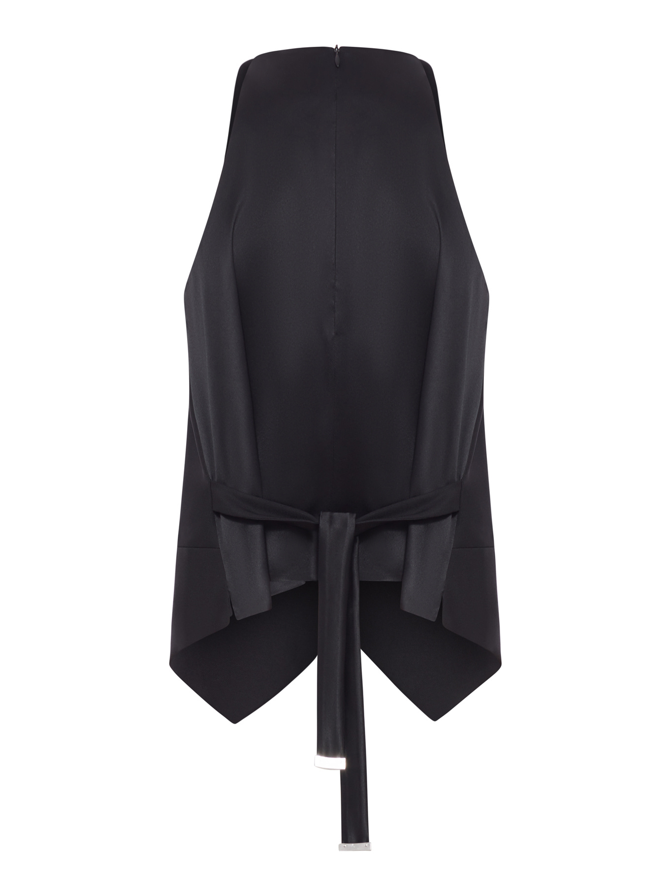 Max Mara Wrap-neck Wool Waistcoat In Black