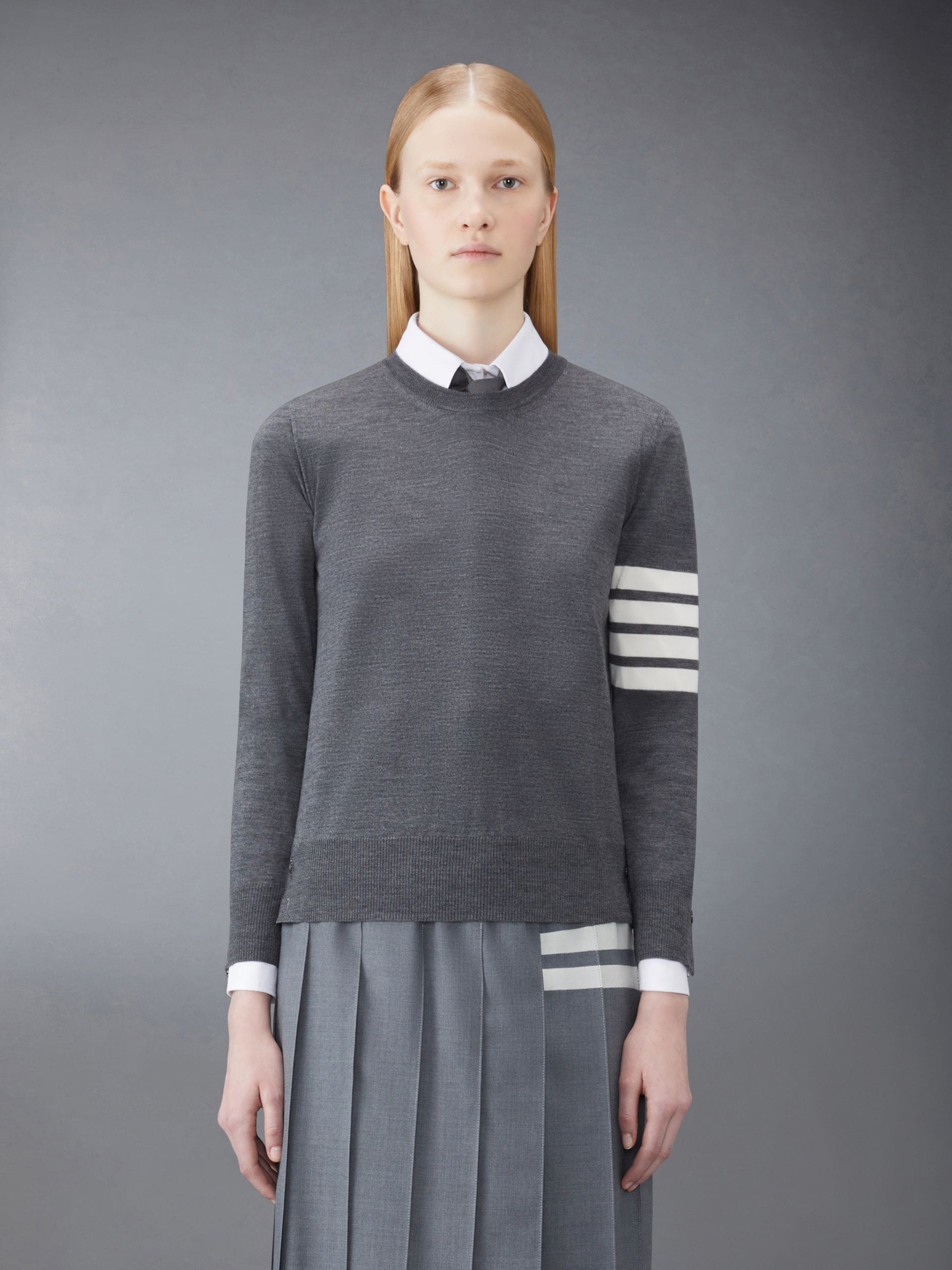 Thom Browne Crewneck Sweatshirt In Gray