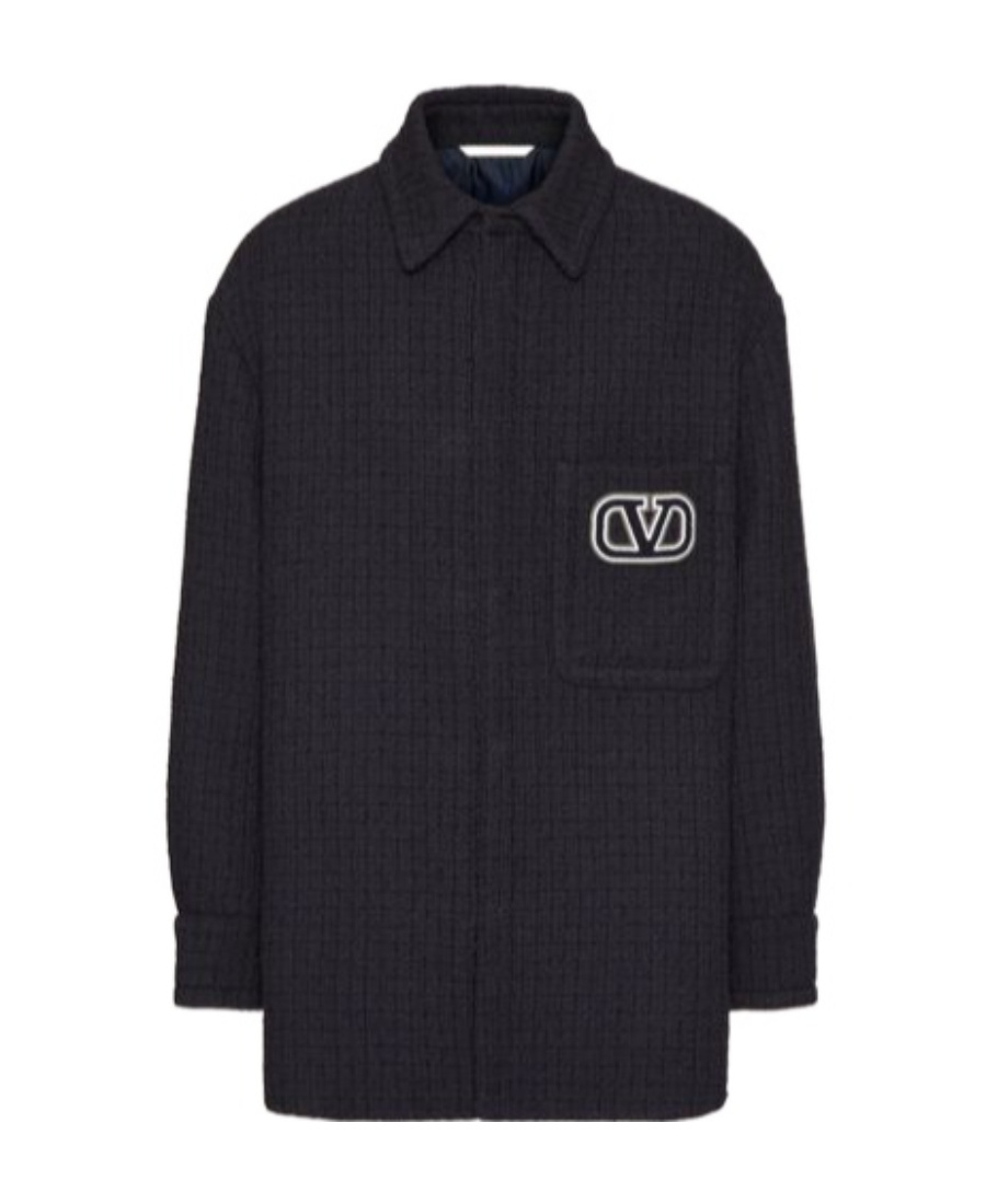 Valentino Vlogo Signature Shirt Jacket In Black