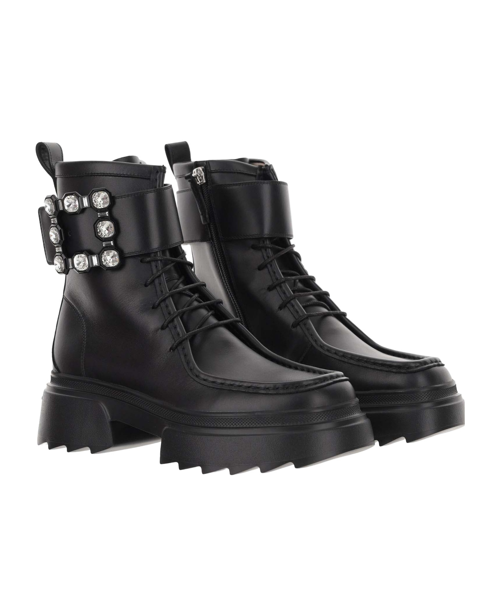Roger Vivier Wallaviv Leather Ankle Boots In Black