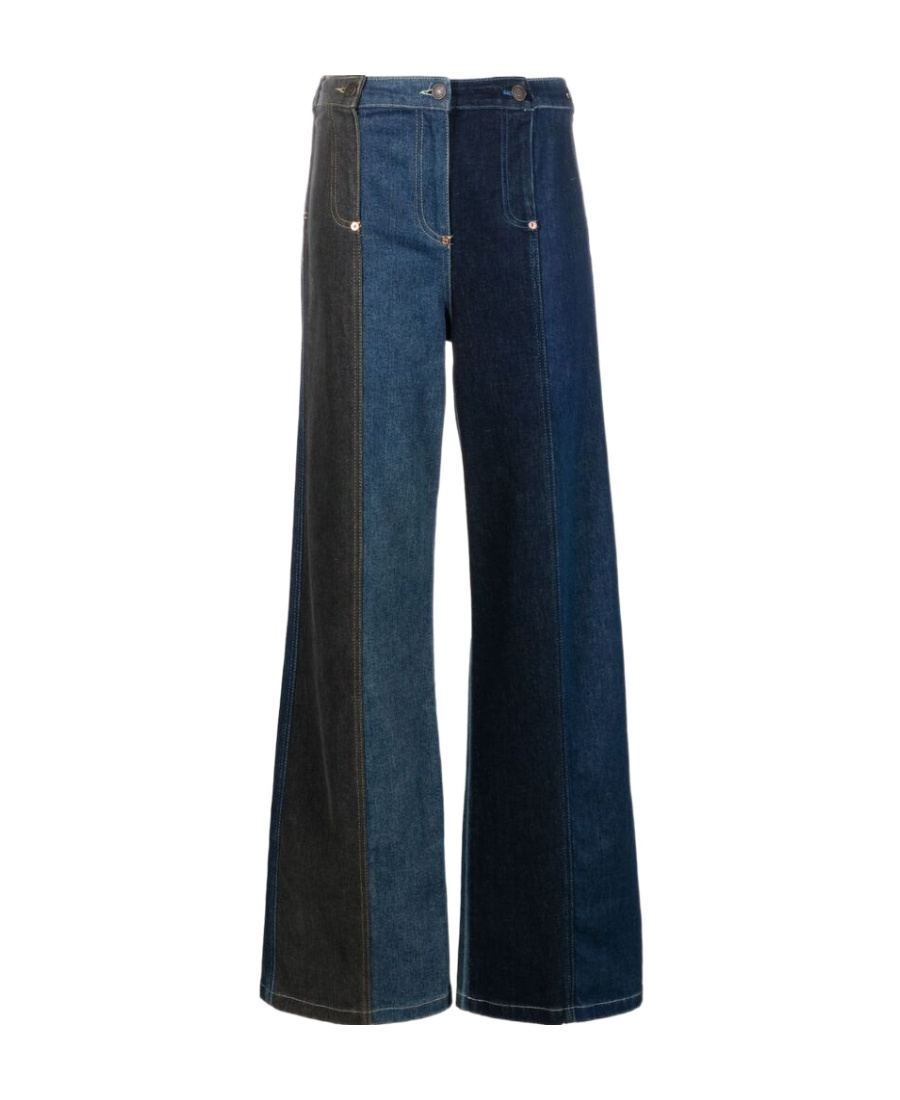 Shop Moschino High-waisted Wide-leg Jeans In Black