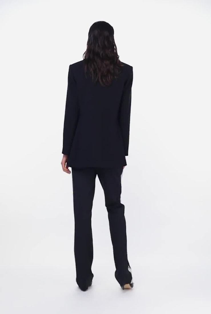 Pinko Trousers With Side Detailing And Fabric Blend In Black