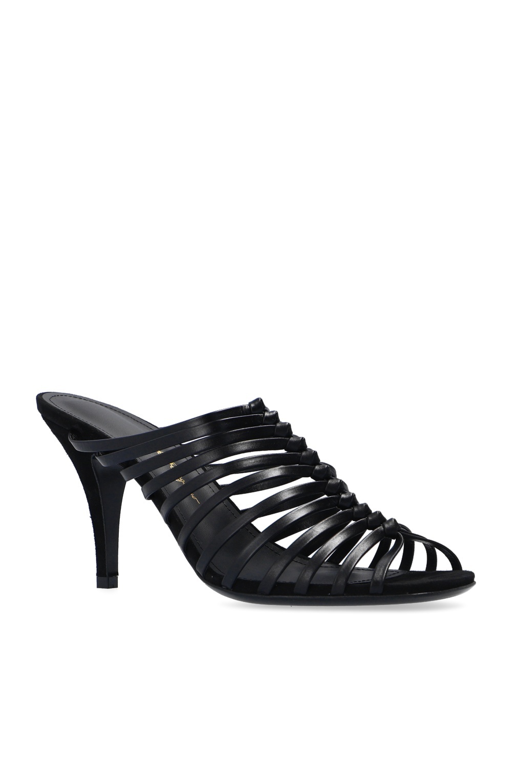 Ferragamo Braided High Heel Sandals In Black