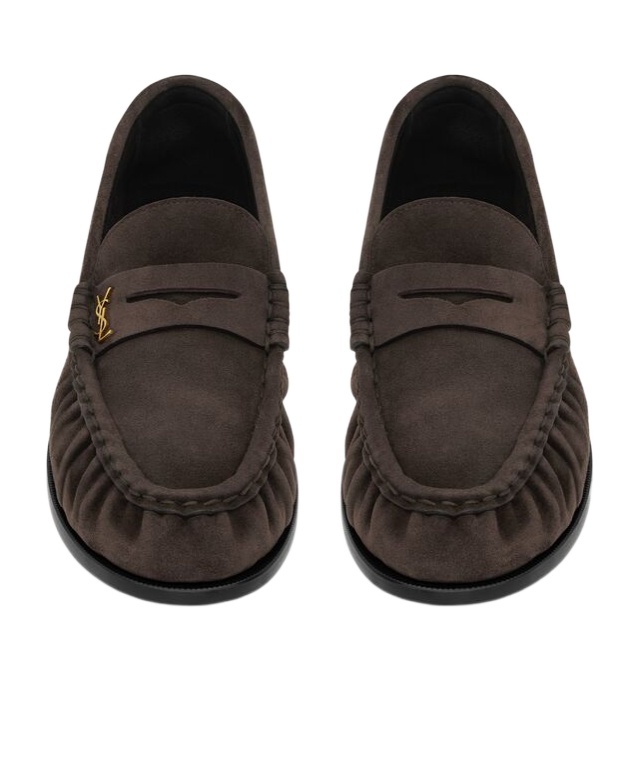 Saint Laurent Le Loafer Penny Slippers In Black