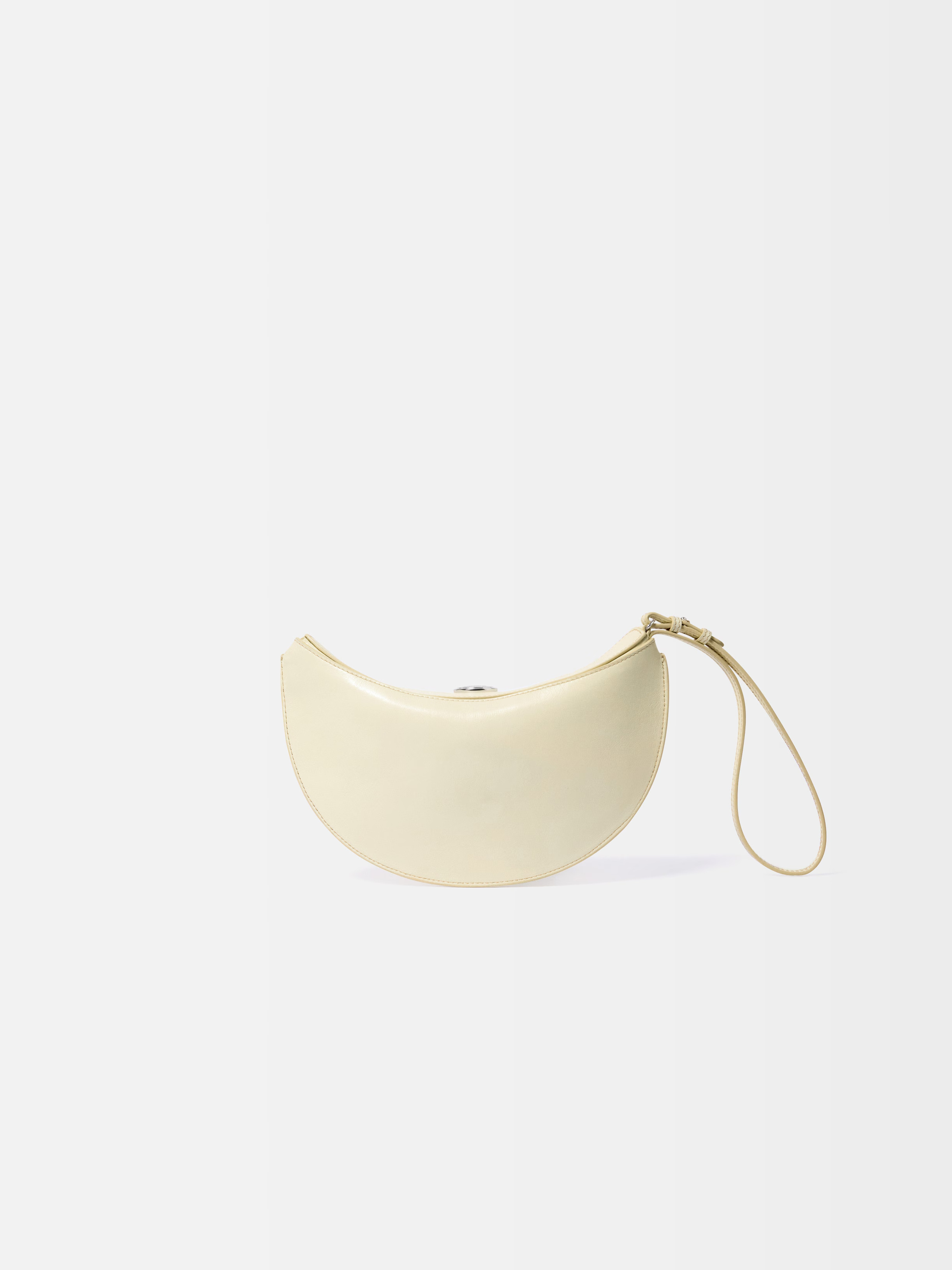 Jacquemus Small Ovalo Leather Bag In Dusty Yellow Women In Brown