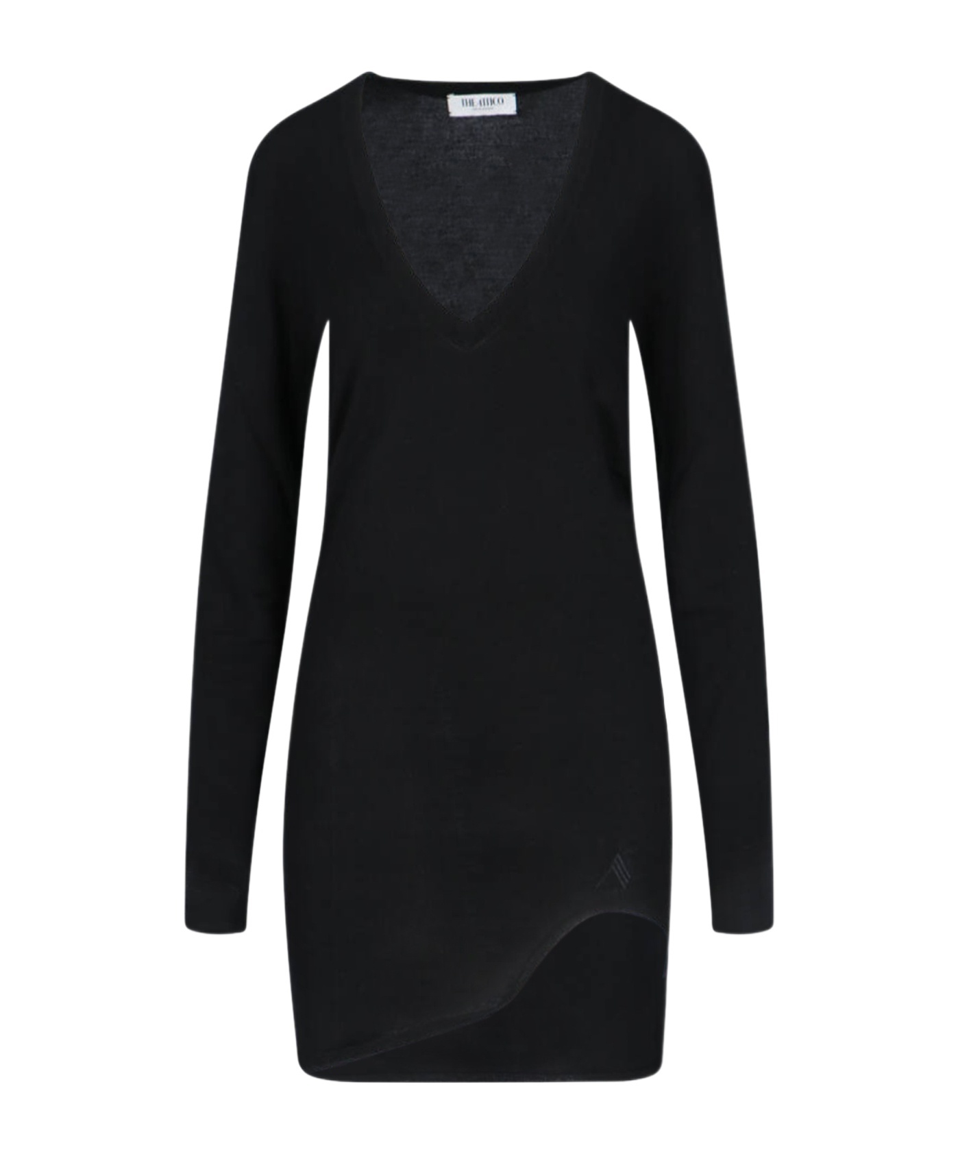 Attico Asymmetrical Dress In Black