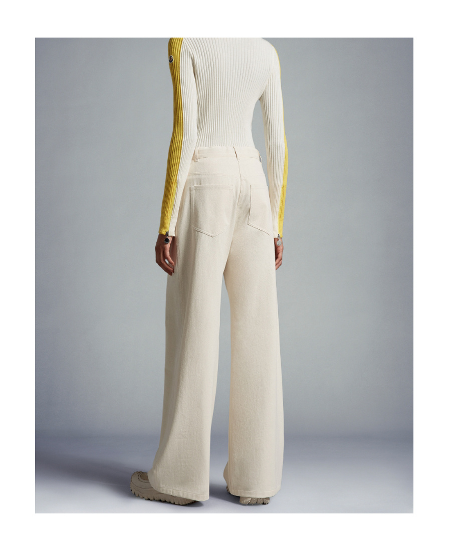 Moncler Drawstring Wide-leg Trousers In White