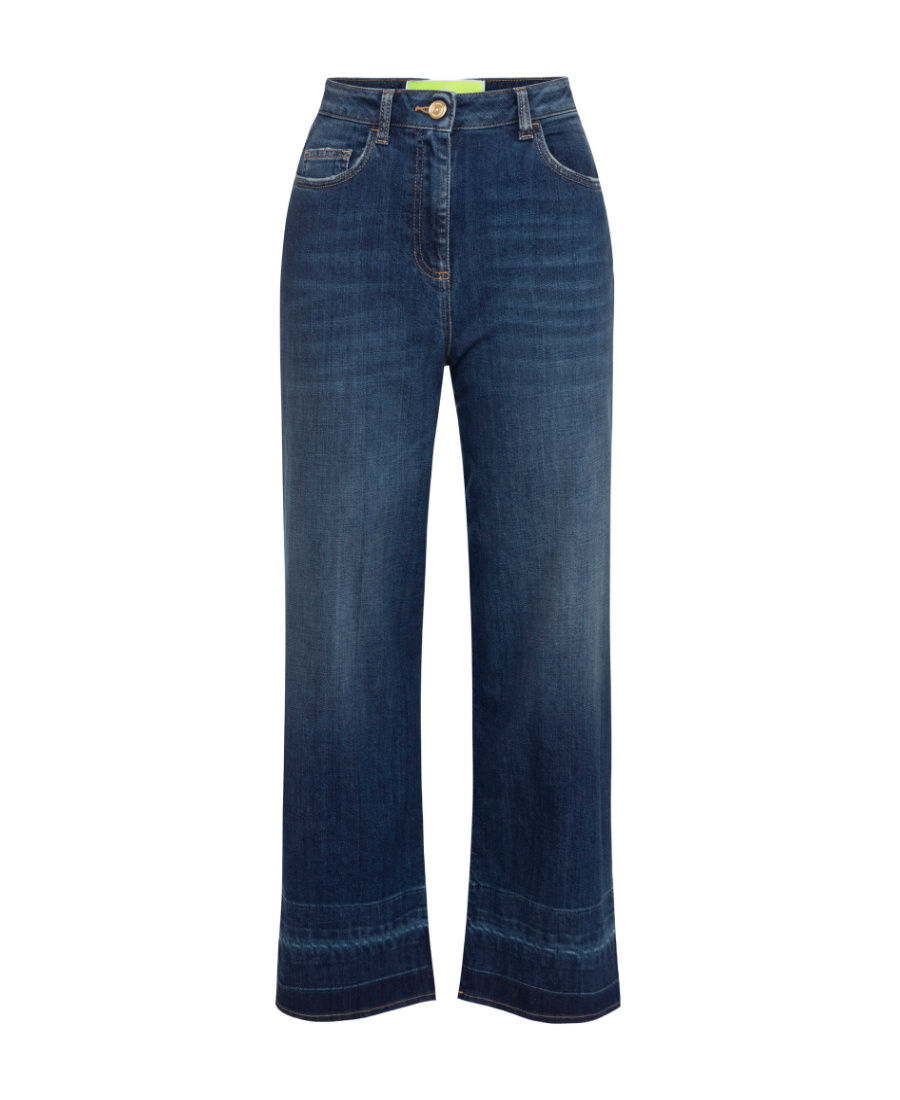 Shop Elisabetta Franchi Wide-leg Jeans In Blue