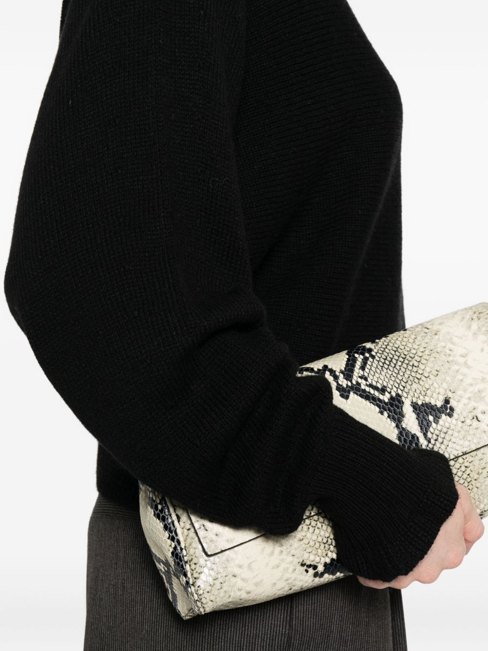 Twinset Wool Blend Sweater With High Neckline In Black