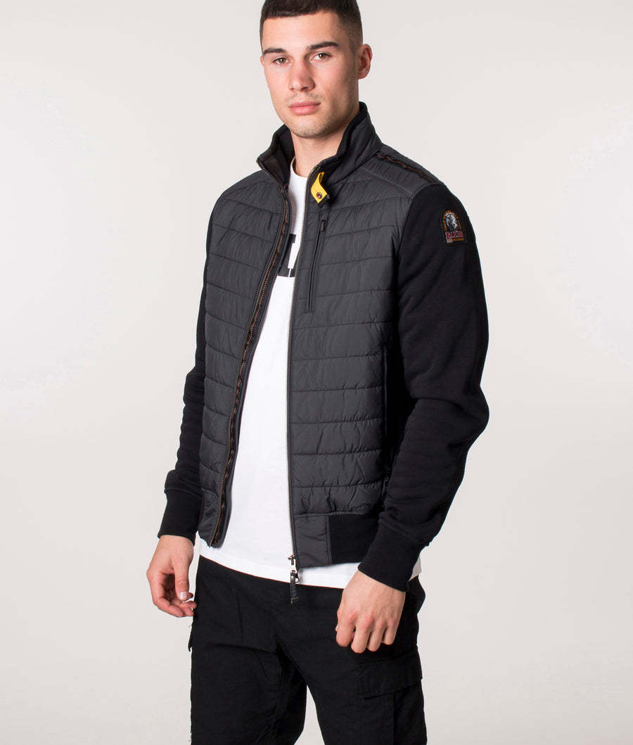 Parajumpers Appliquéd Quilted Shell-paneled Wool-blend Jacket In Black