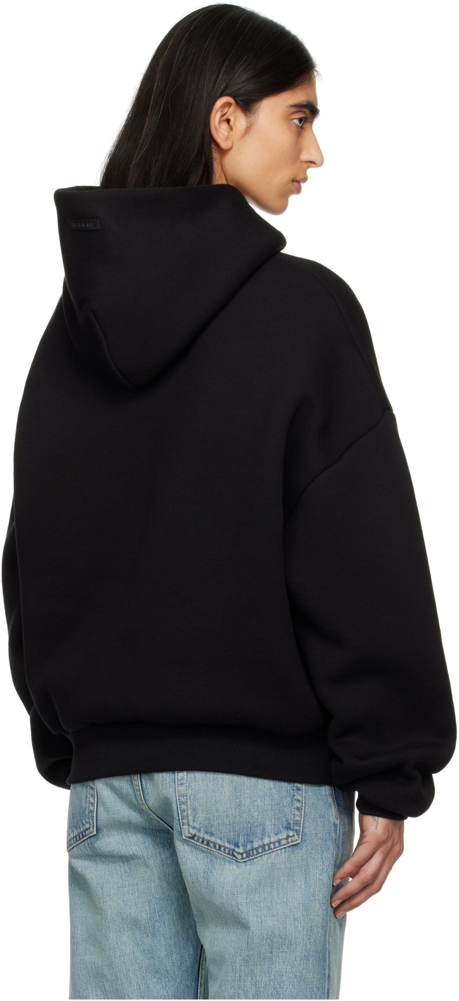 Fear Of God Oversized Hooded Sweatshirt With Ribbed Finish In Black