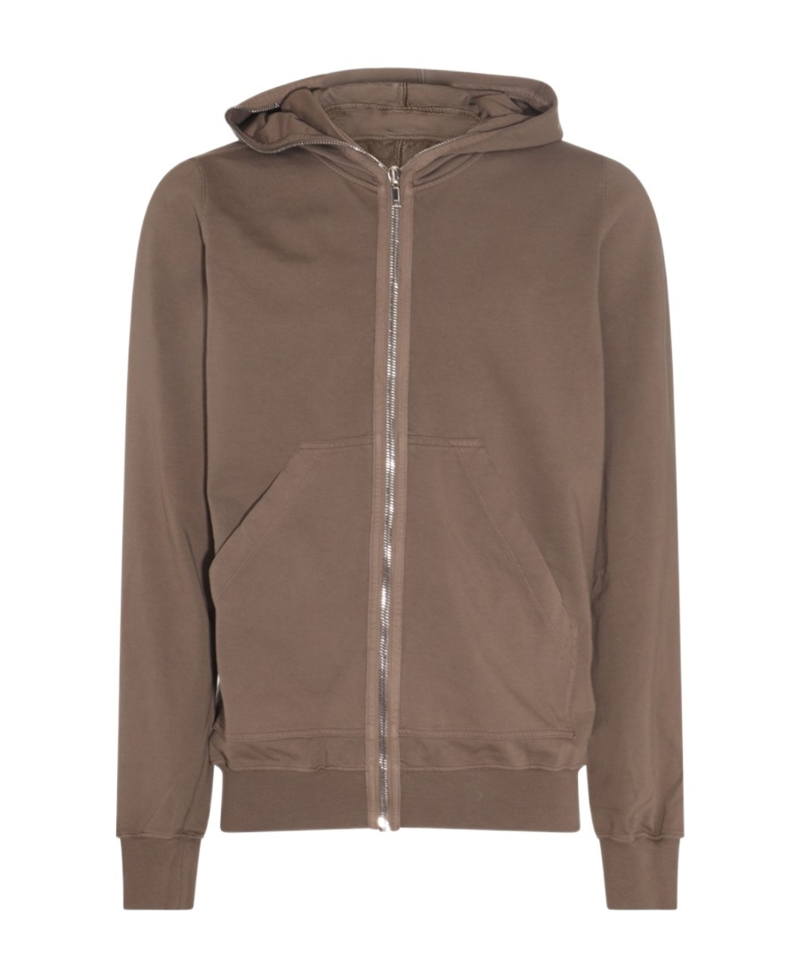 Rick Owens Drkshdw Zip-up Hooded Cotton Jacket In Brown