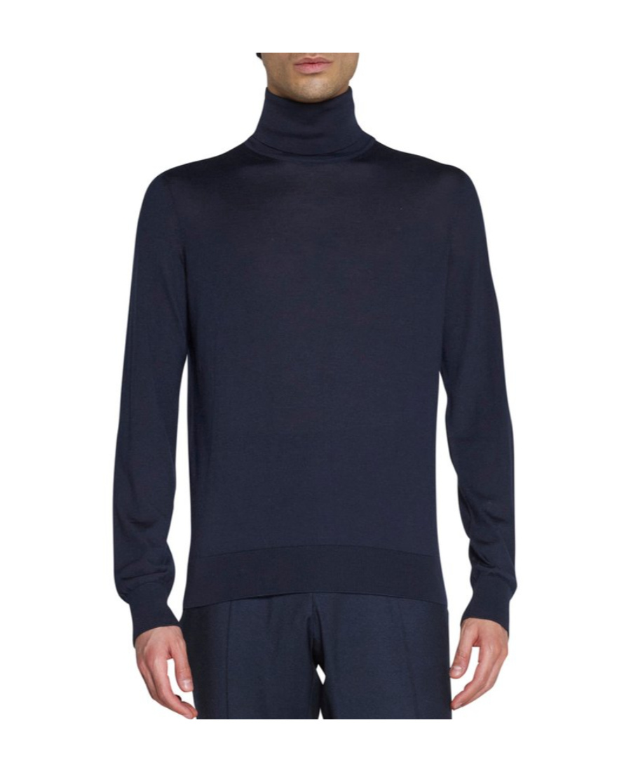 Zegna High-neck Long-sleeved Sweater In Black