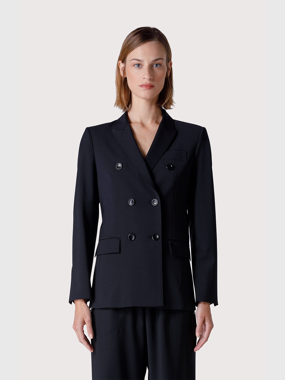 Seventy Double-breasted Blazer In Black