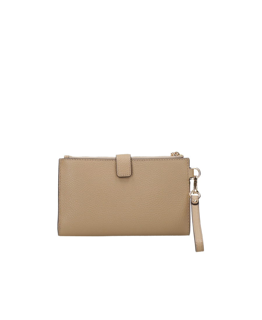 Michael Michael Kors Logo-plaque Zip Wallet In Nude