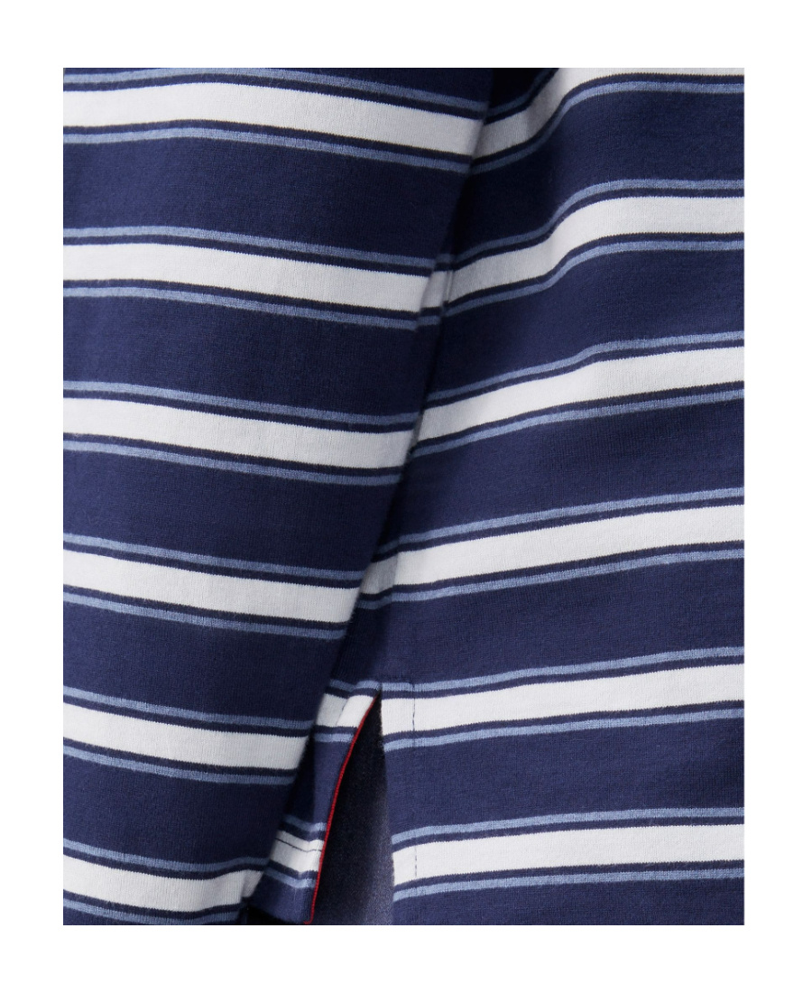 Thom Browne Stripe-print Long-sleeved T-shirt In Blue