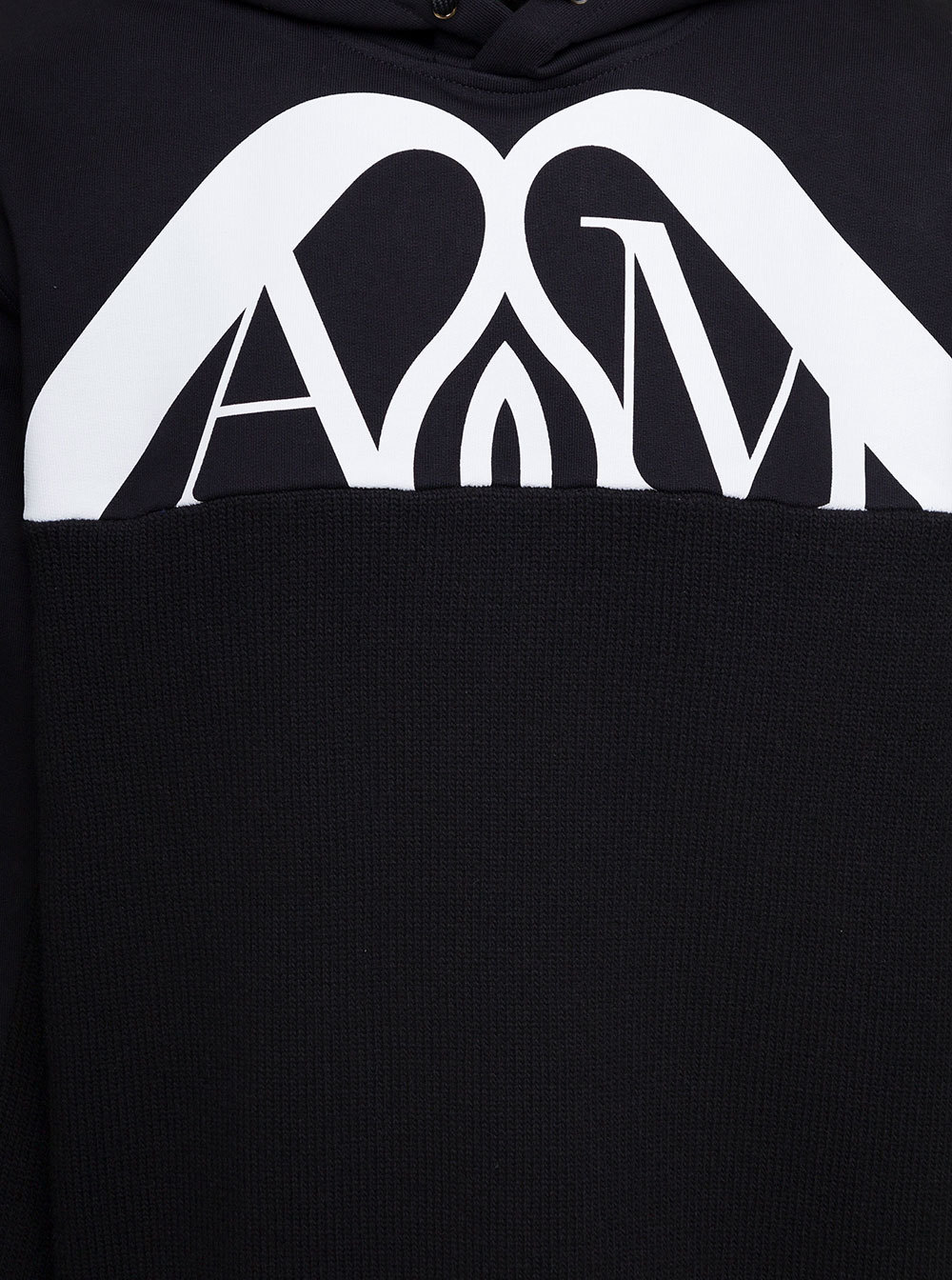 Shop Alexander Mcqueen Logo-print Cotton Hoodie In Black
