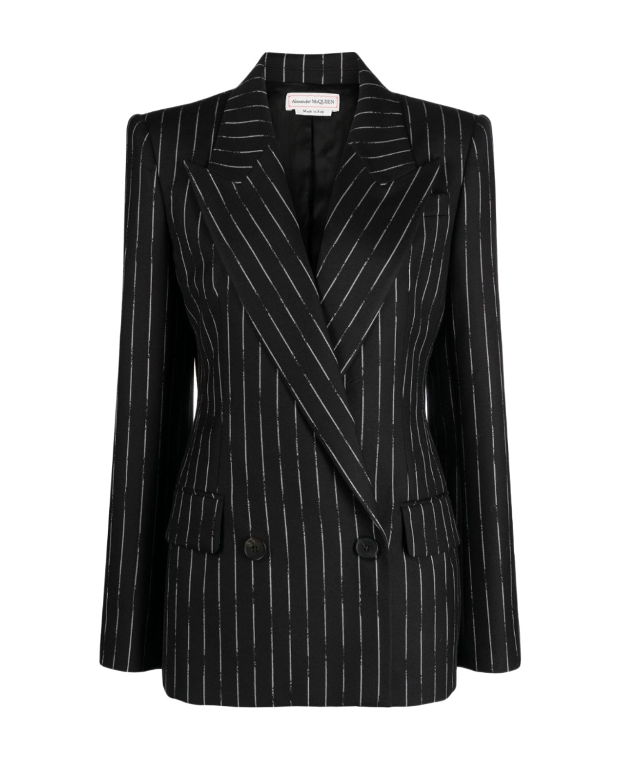 ALEXANDER MCQUEEN STRIPED DOUBLE-BREASTED BLAZER