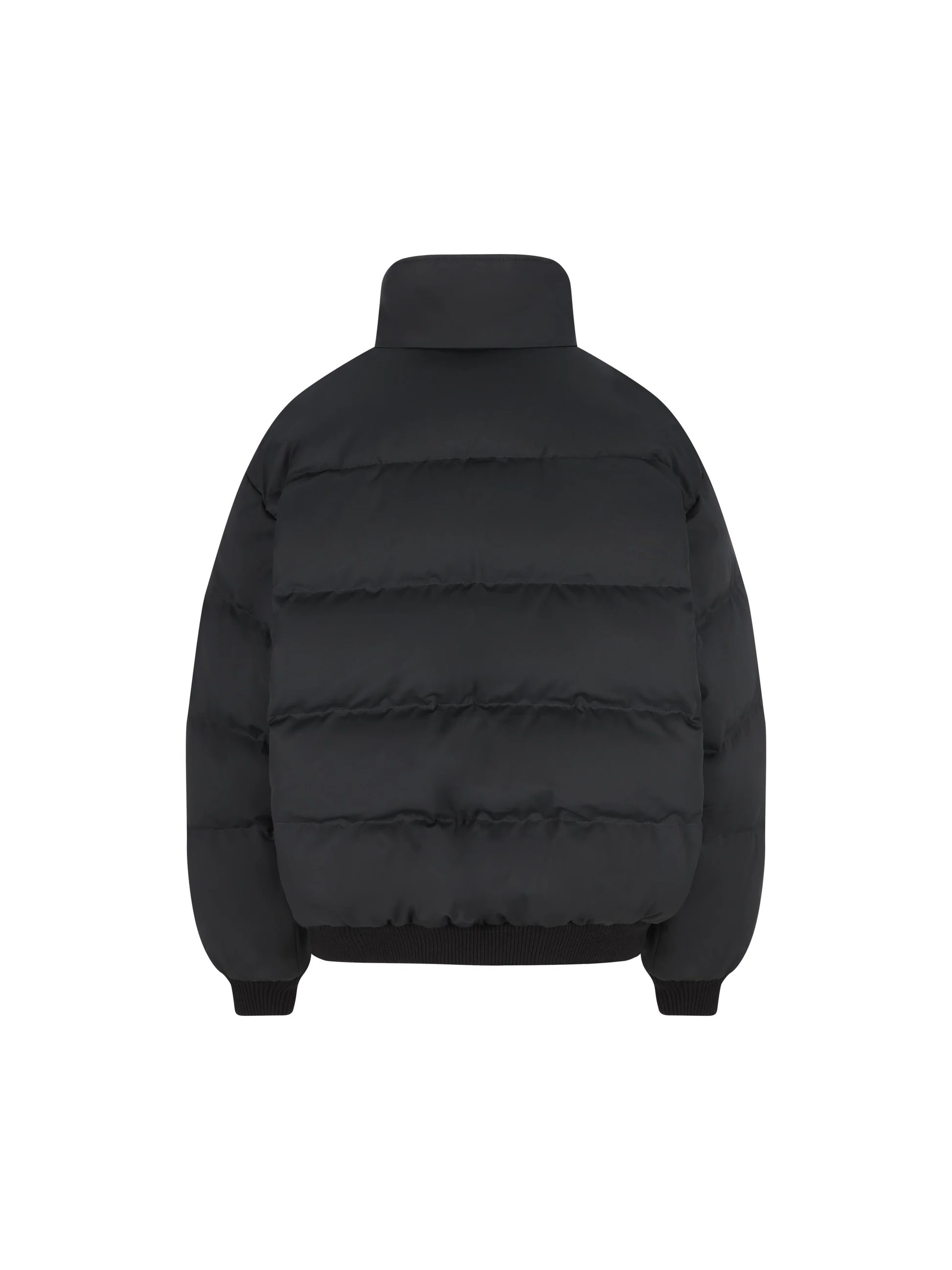 Prada High Collar Long Sleeve Cotton Coat In Black