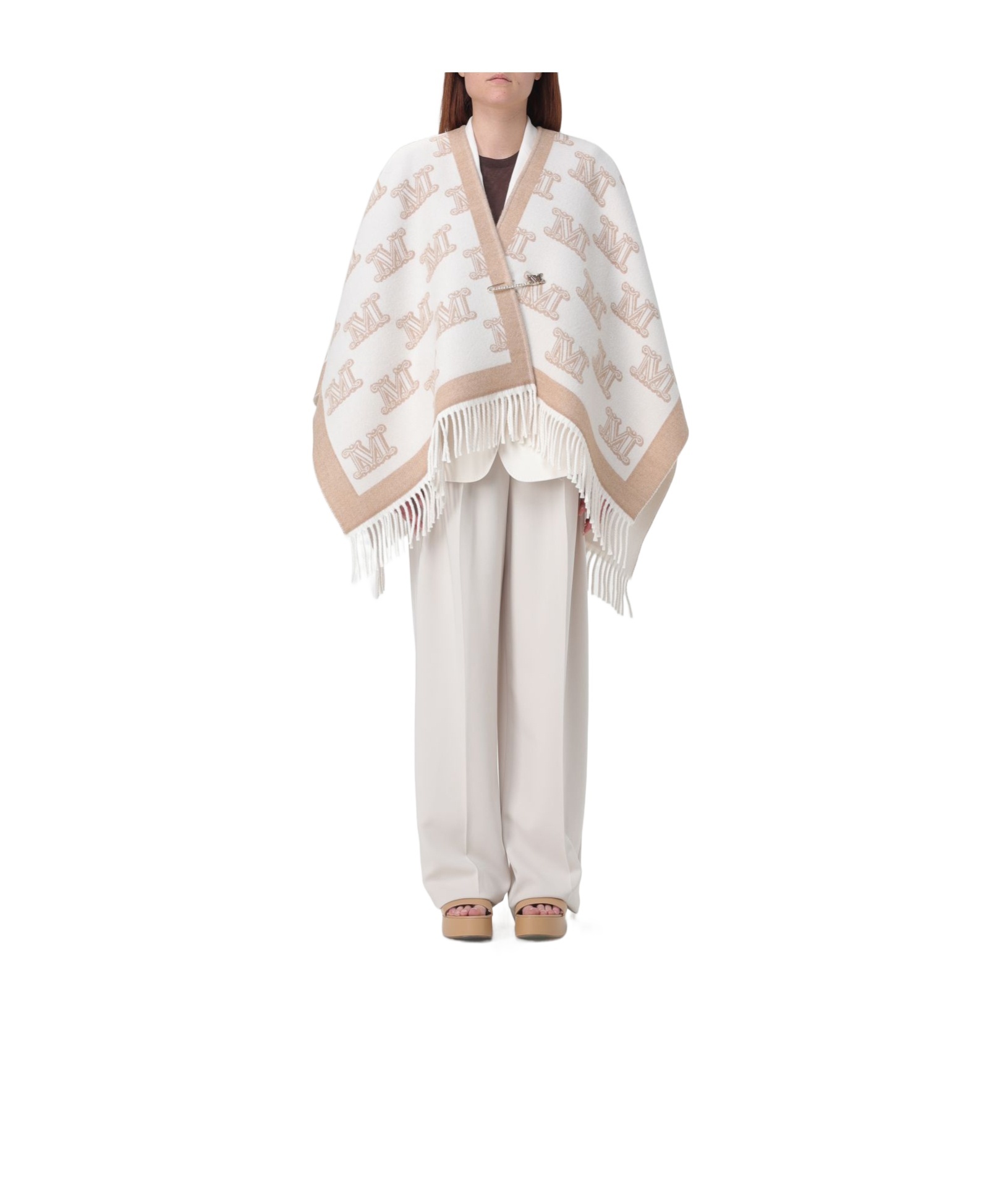 Max Mara Logo Scarf In White