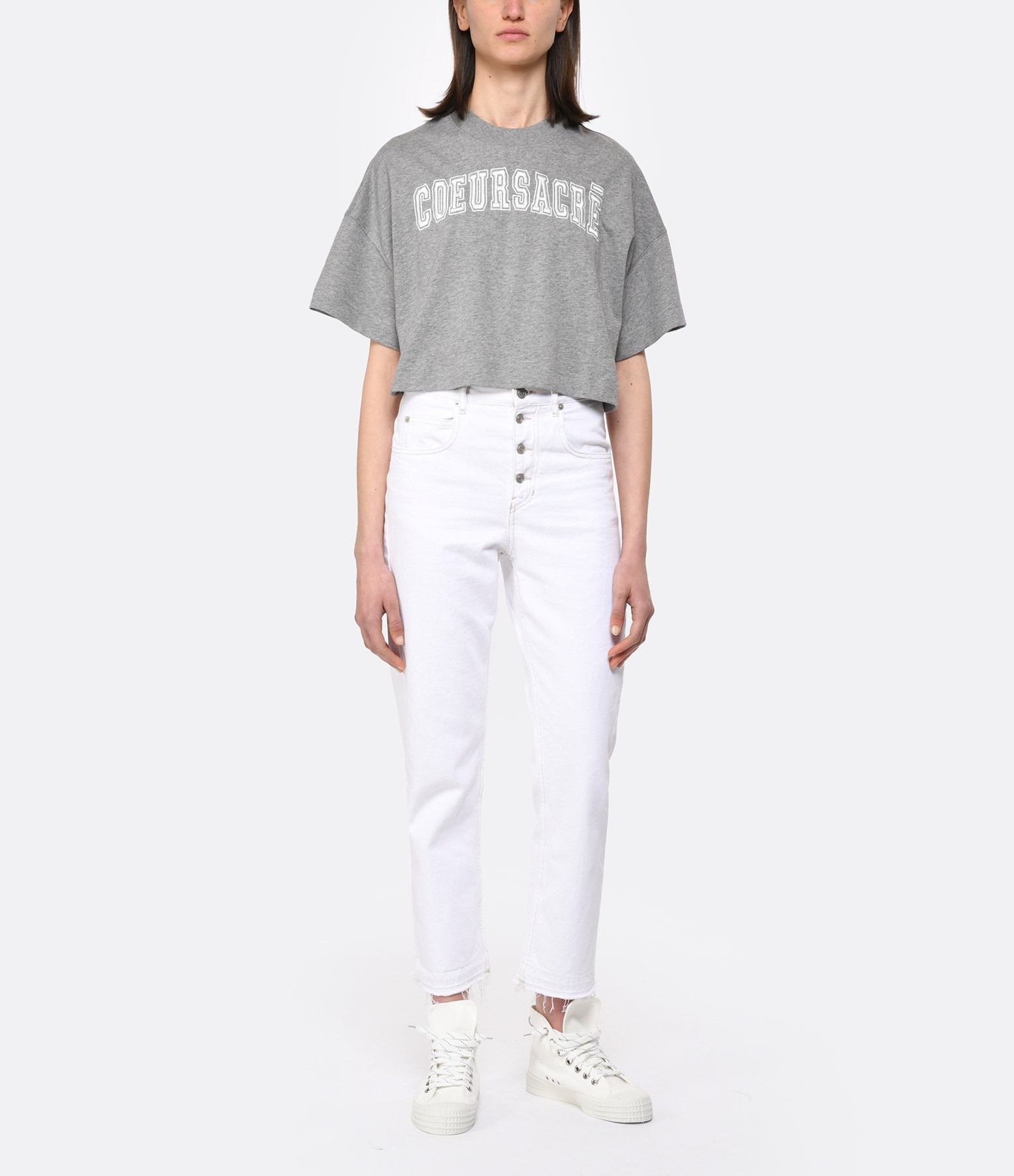 Ami Alexandre Mattiussi Letters Embroidered T-shirt In Gray