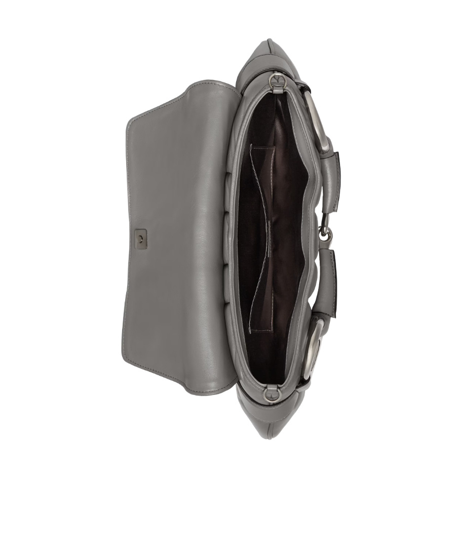 Gucci Medium Horsebit Chain Quilted Bag In Gray