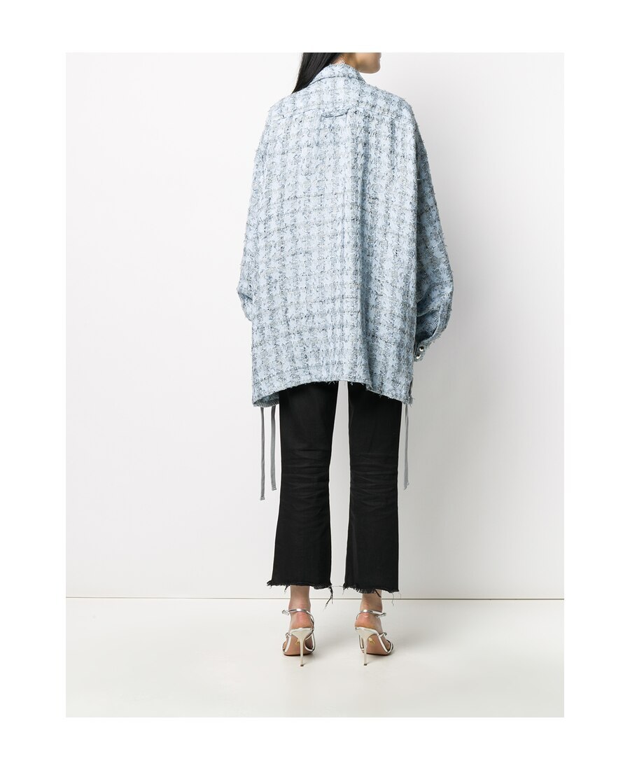 Shop Faith Connexion Plaid Long-sleeved Shirt In Blue