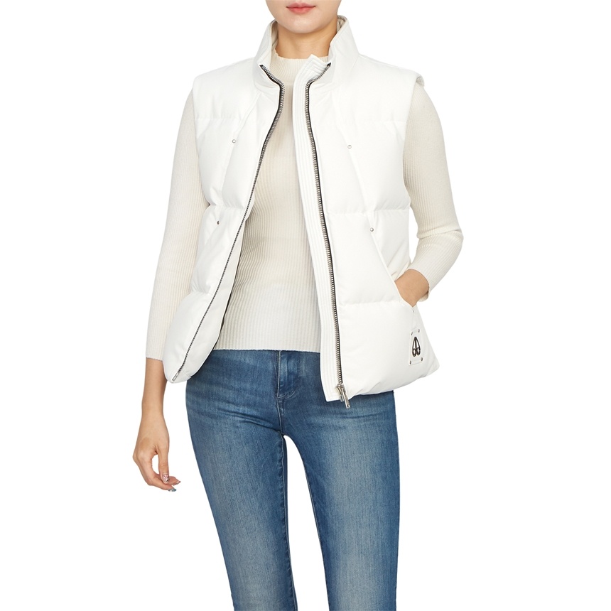 Moose Knuckles Down Vest With Standing Neck In White