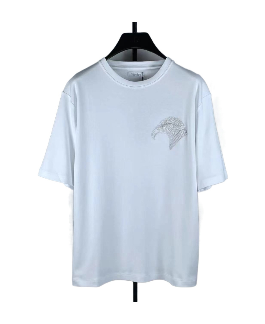 Stefano Ricci T-shirt With Round Neck And Short Sleeves In Blue