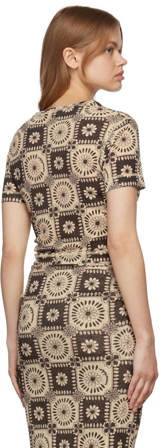 Nanushka Yareli Recycled Mesh Jersey T-shirt In Nude