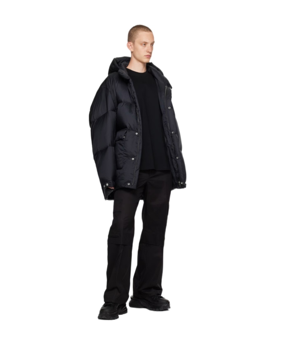 Wooyoungmi Quilted Funnel Collar Down Jacket In Black