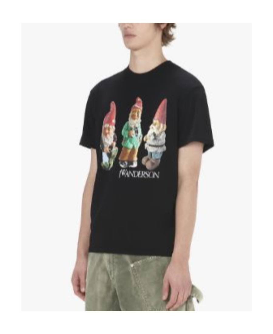 Jw Anderson Gnome Trio Cotton T-shirt In Black
