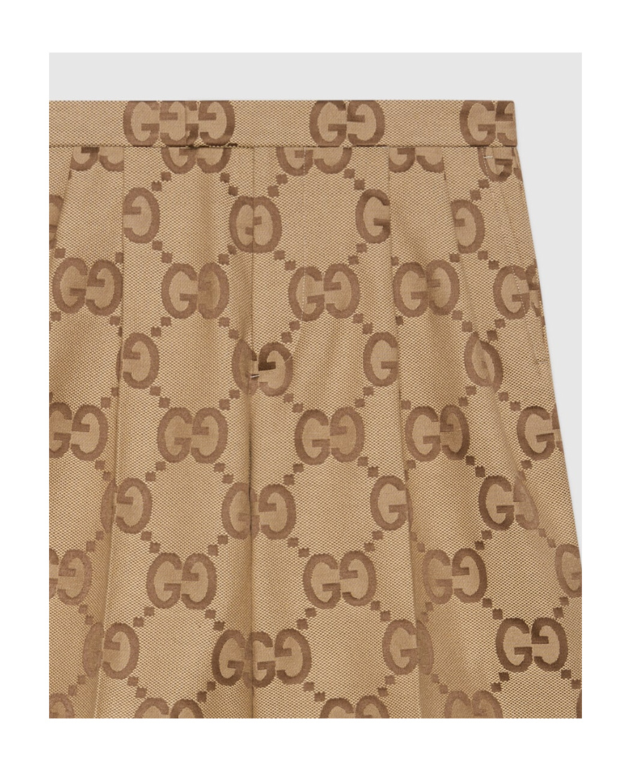 Gucci Beige & Brown Jumbo Gg Shorts In Brown