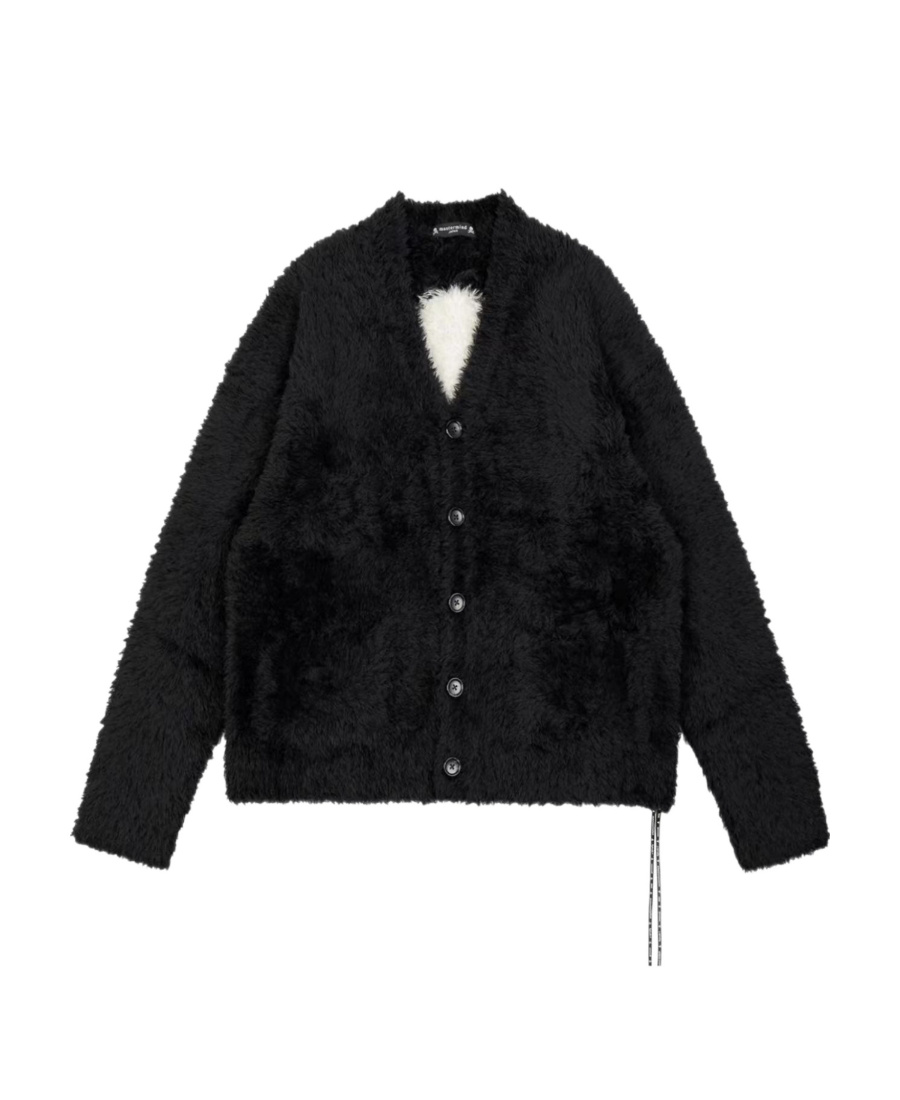 Mastermind Japan Skull Back V-neck Cardigan In Black