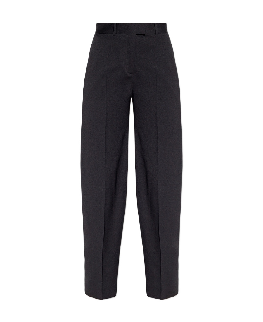 Shop Attico Straight-leg Wool-blend Trousers In Black
