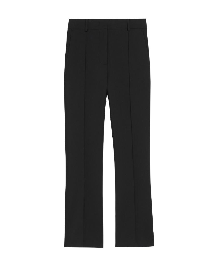 Max Mara Fatina Slim-fit Stretch Cotton And Viscose Trousers In Black