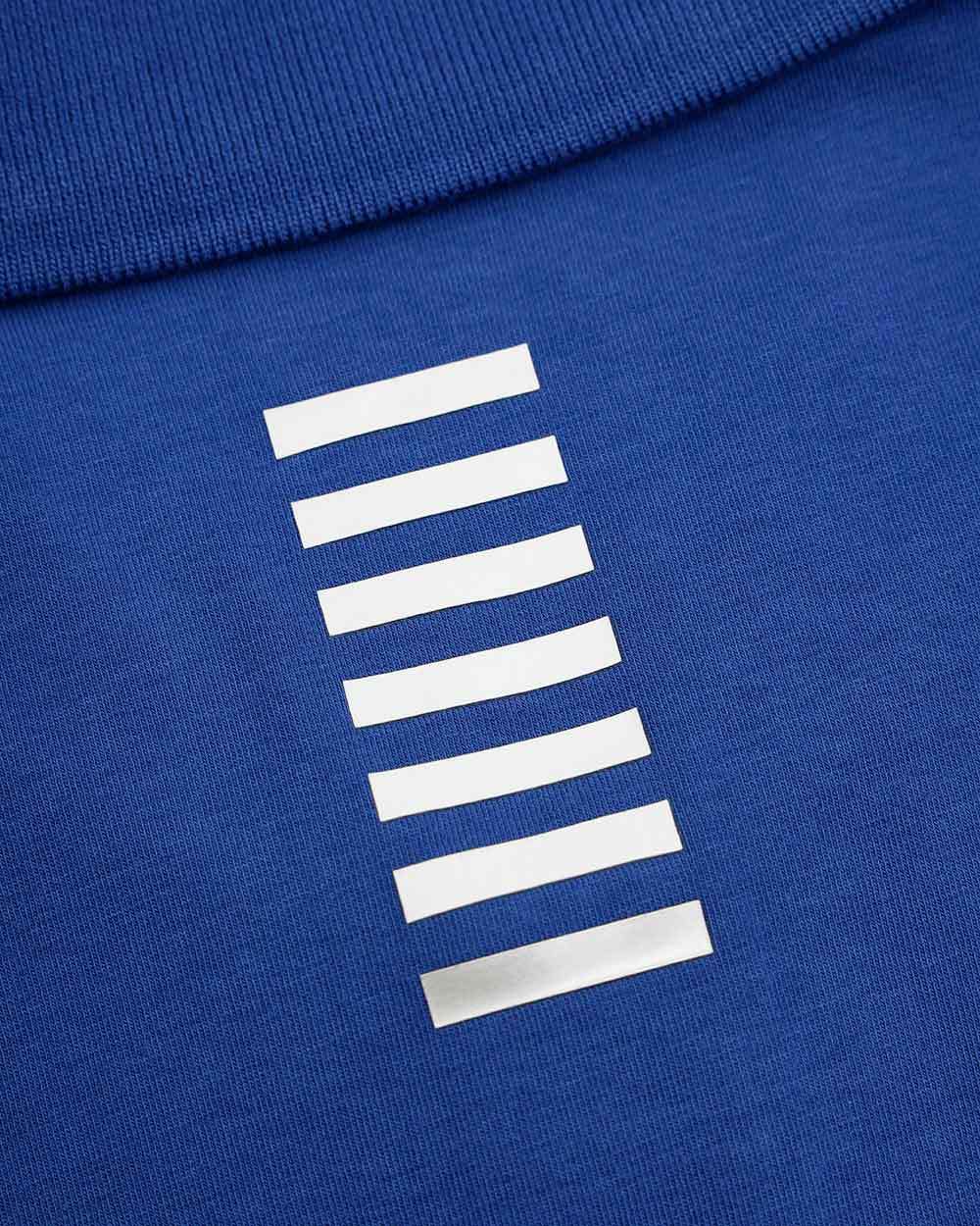 Ea7 Logo Printed Polo Shirt In Blue