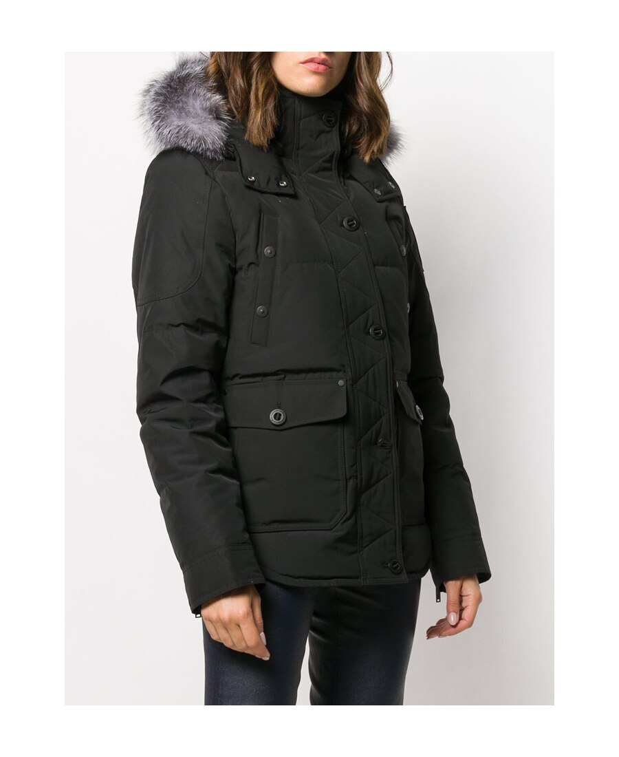 Moose Knuckles Fit Hooded Down Jacket In Black
