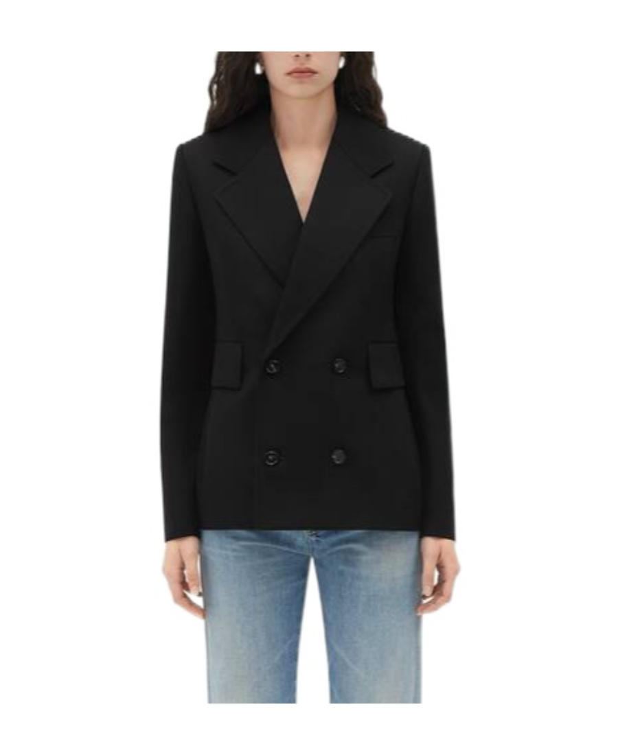 Bottega Veneta Double-breasted Suit Jacket In Black