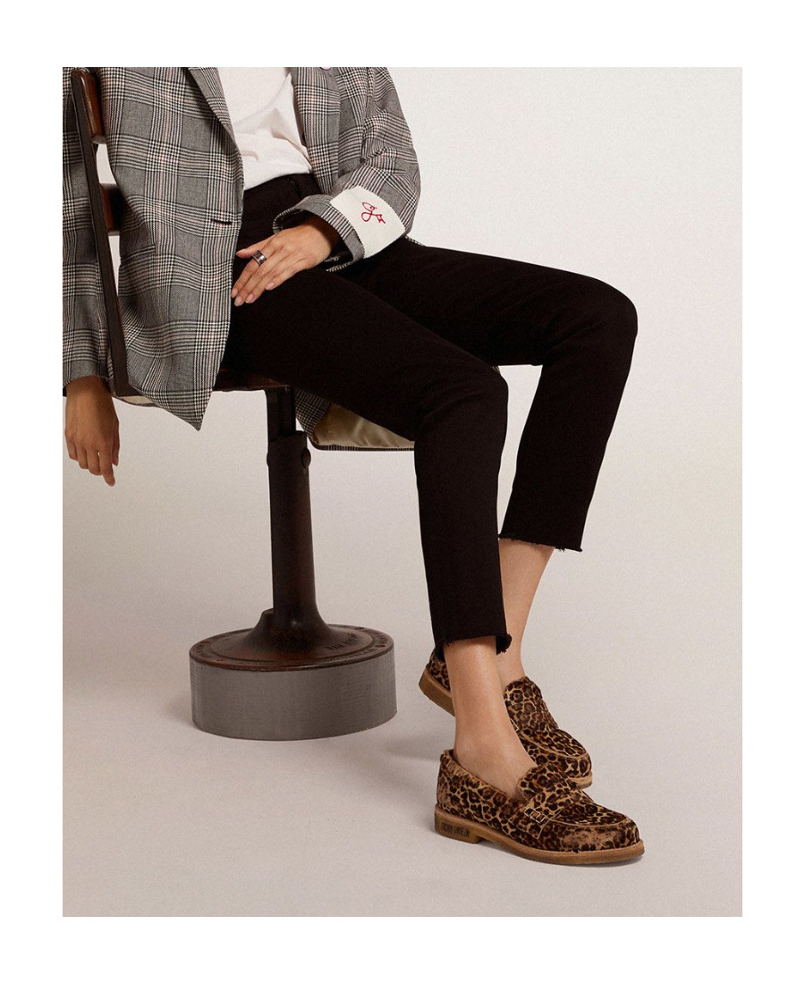 Golden Goose Leopard-print Round-toe Loafers In Brown