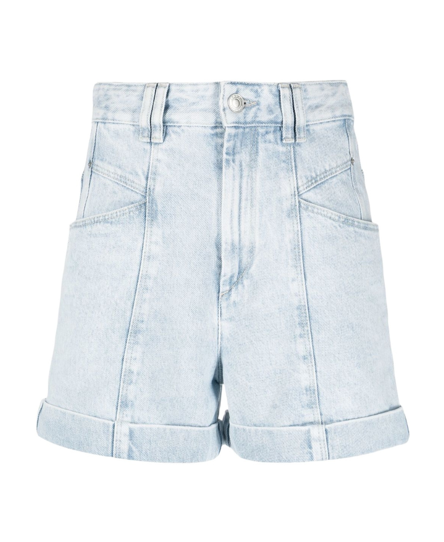 Shop Isabel Marant High-rise Denim Shorts In White