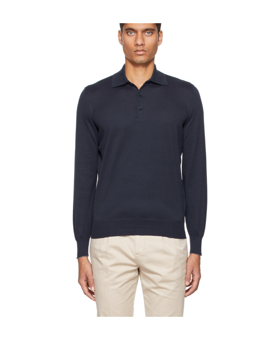 Brunello Cucinelli Cotton Polo Sweater In Black