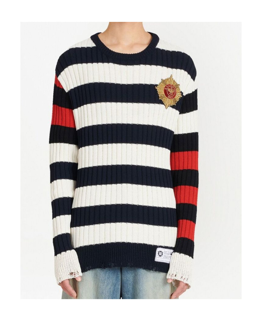 BALMAIN DESTROYED NAUTICAL SWEATER